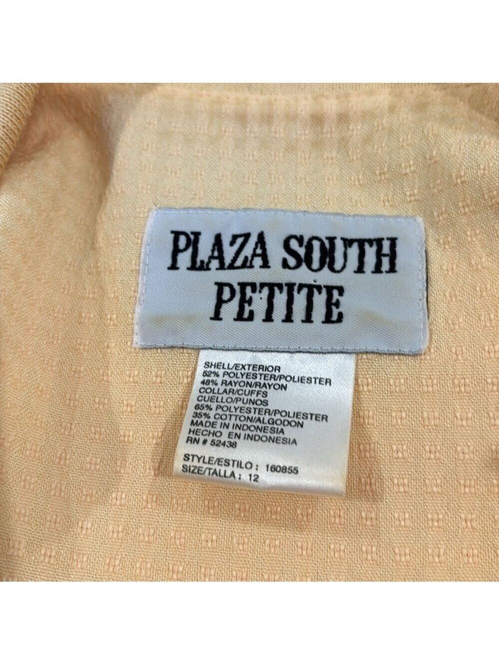 90s 2 PC SUNSHINE YELLOW TEXTURED FABRIC CROPPED POLO TOP & PANT PLAZA SOUTH 12P - Picture 13 of 15